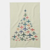 Linge De Cuisine Airplane Christmas Tree Retro Pilot Flying Flight  (Vertical)