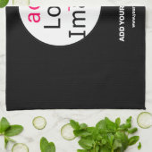Linge De Cuisine Ajouter Logo Business Chic Personnalisable Noir Mi (Plié)