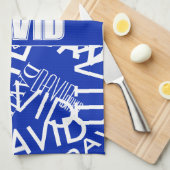 Linge De Cuisine Ajouter n'importe quel nom, nom collage En bleu &  (Quart Plié)