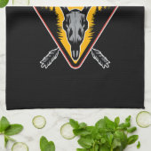 Linge De Cuisine AJOUTER NOM Crâne d'élan de chasseur Grandes bois  (Plié)