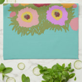 Linge De Cuisine Ajouter votre photo Floral Pattern avec Initial Tu (Plié)