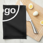 Linge De Cuisine Ajouter votre propre logo | Arrière - plan noir (Quart Plié)