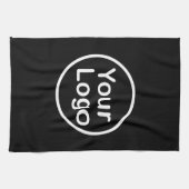 Linge De Cuisine Ajouter votre propre logo | Arrière - plan noir (Horizontal)