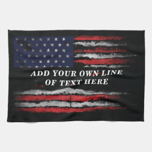 Linge De Cuisine Ajouter votre propre texte sur grunge American fla