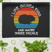 Linge De Cuisine Ajouter votre texte, Cochon de Guinée sur Coucher (Plié)