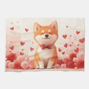 Linge De Cuisine Akita avec des roses - Saint-Valentin 