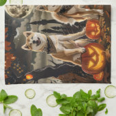 Linge De Cuisine Akita Halloween Éffrayant (Plié)
