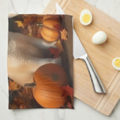 Linge De Cuisine Akita Puppy Citrouille d'automne (Quart Plié)