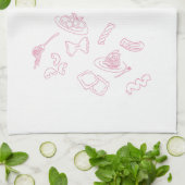 Linge De Cuisine Al Dente rose et rouge (Plié)