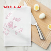 Linge De Cuisine Al Dente rose et rouge (Quart Plié)