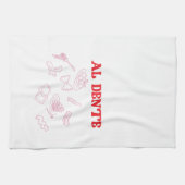 Linge De Cuisine Al Dente rose et rouge (Horizontal)