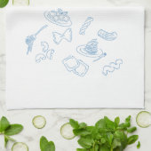 Linge De Cuisine Al Dente Rouge et Bleu (Plié)