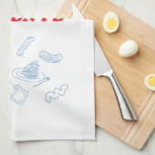 Linge De Cuisine Al Dente Rouge et Bleu (Quart Plié)