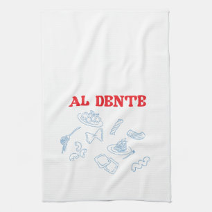 Linge De Cuisine Al Dente Rouge et Bleu