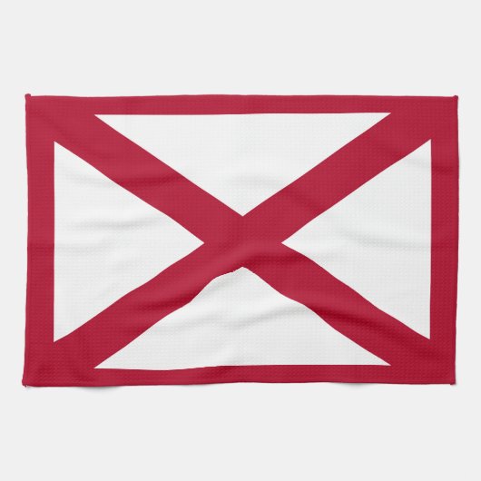 Linge De Cuisine Alabama : Drapeau croisé de St Andrew Crimson (Horizontal)