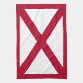 Linge De Cuisine Alabama : Drapeau croisé de St Andrew Crimson (Vertical)
