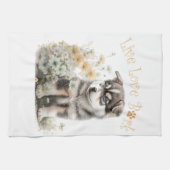 Linge De Cuisine Alaskan Malamute Chien Maman Floral (Horizontal)
