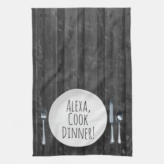 Linge De Cuisine Alexa Command humoristique pour un dîner de cuisin (Vertical)