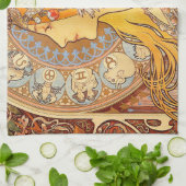 Linge De Cuisine Alfonse Mucha Zodiac Art nouveau femme (Plié)