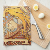 Linge De Cuisine Alfonse Mucha Zodiac Art nouveau femme (Quart Plié)