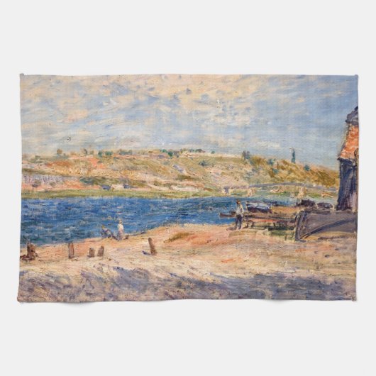 Linge De Cuisine Alfred Sisley - Les berges de la rivière à Saint-M (Horizontal)