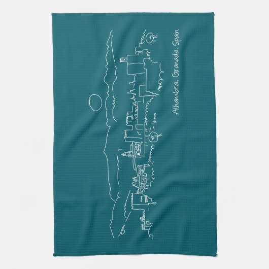 Linge De Cuisine Alhambra coucher de soleil (Vertical)