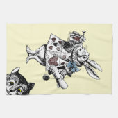 Linge De Cuisine Alice chez le chat blanc de Cheshire de lapin du (Horizontal)