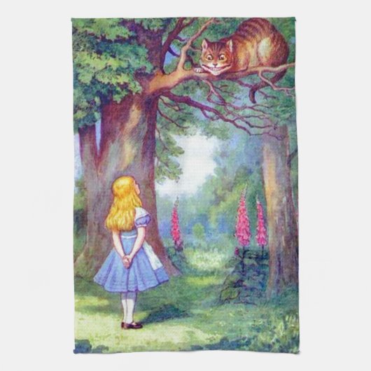 Linge De Cuisine Alice et le chat de Cheshire (Vertical)