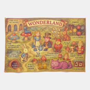 Linge De Cuisine Alice Fantaisiste Aventures dans la Carte du Pays