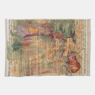 Linge De Cuisine Alice rencontre le Cheshire .cat