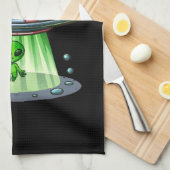 Linge De Cuisine Alien enlevant une vache (Quart Plié)