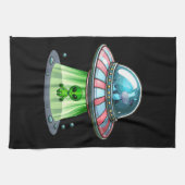 Linge De Cuisine Alien enlevant une vache (Horizontal)
