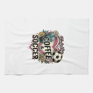 Linge De Cuisine Alimenté par le café et le football Design de t-sh