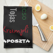 Linge De Cuisine Aliments hongrois Noir (Quart Plié)