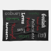 Linge De Cuisine Aliments hongrois Noir (Horizontal)