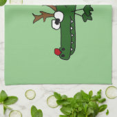 Linge De Cuisine Alligator drôle de Noël comme renne (Plié)