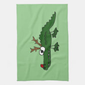 Linge De Cuisine Alligator drôle de Noël comme renne (Vertical)