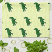 Linge De Cuisine Alligator en jaune (Plié)