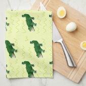 Linge De Cuisine Alligator en jaune (Quart Plié)