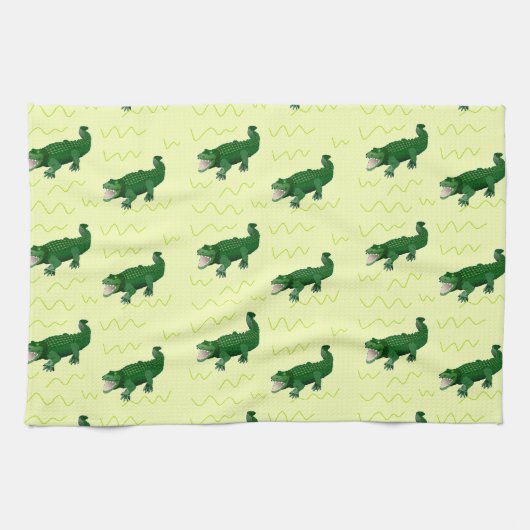 Linge De Cuisine Alligator en jaune (Horizontal)