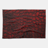 Linge De Cuisine Alligator Rouge Faux Cuir (Horizontal)