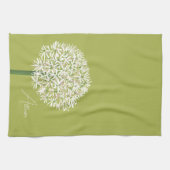 Linge De Cuisine Allium Flower Botanical Art | Elegant Flora (Horizontal)