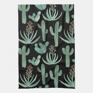 Linge De Cuisine Aloe Motif du désert de Cactus Saguaro Aloe Aquar