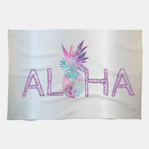 Linge De Cuisine Aloha Hawaiian Ananas, Argent