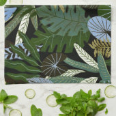 Linge De Cuisine Aloha motif vert exotique tropical de jungle (Plié)