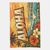 Linge De Cuisine Aloha Tropical Island Sunset Artwork (Vertical)
