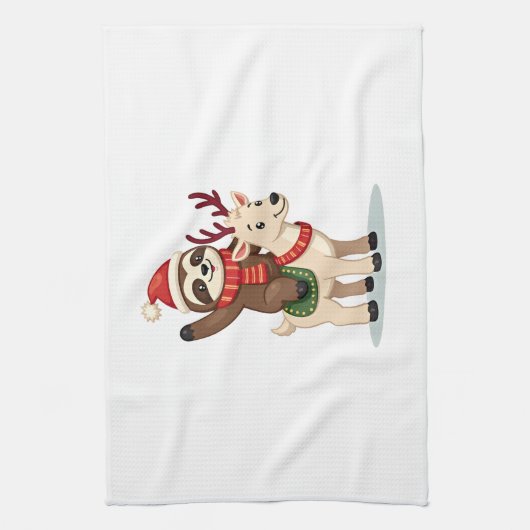 Linge De Cuisine Alpaca Sloth Christmas (2) (Vertical)