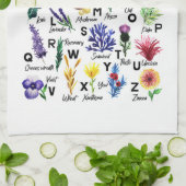 Linge De Cuisine Alphabet botanique moderne Jardin floral (Plié)