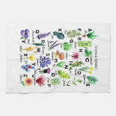 Linge De Cuisine Alphabet botanique moderne Jardin floral (Horizontal)
