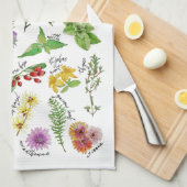 Linge De Cuisine Alphabet de plantes et d'herbes (Quart Plié)